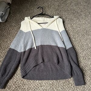 Cozy Colorblock Hooded Sweater